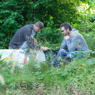 setting up moth traps