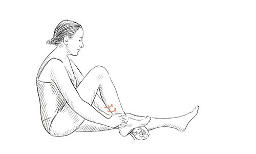 calf massage illustration step 2