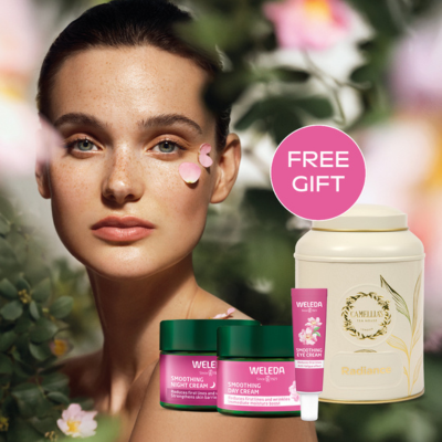 FREE Camellia's Tea House Radiance Tea Caddy when you buy all three Wild Rose & White Tea products FREE Camellia's Tea House Radiance Tea Caddy when you buy all three Wild Rose & White Tea products